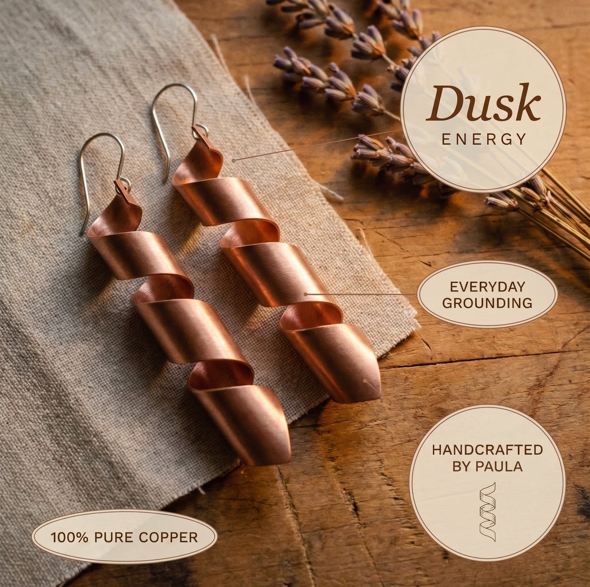 Zarino Jewellery's Dusk Copper Earrings