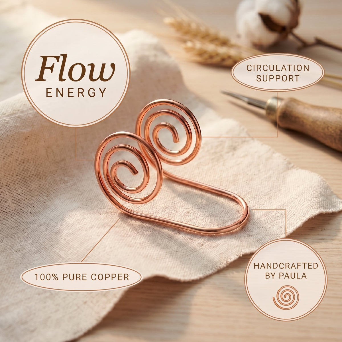 Zarino Jewellery's Flow Copper Hand Spiral