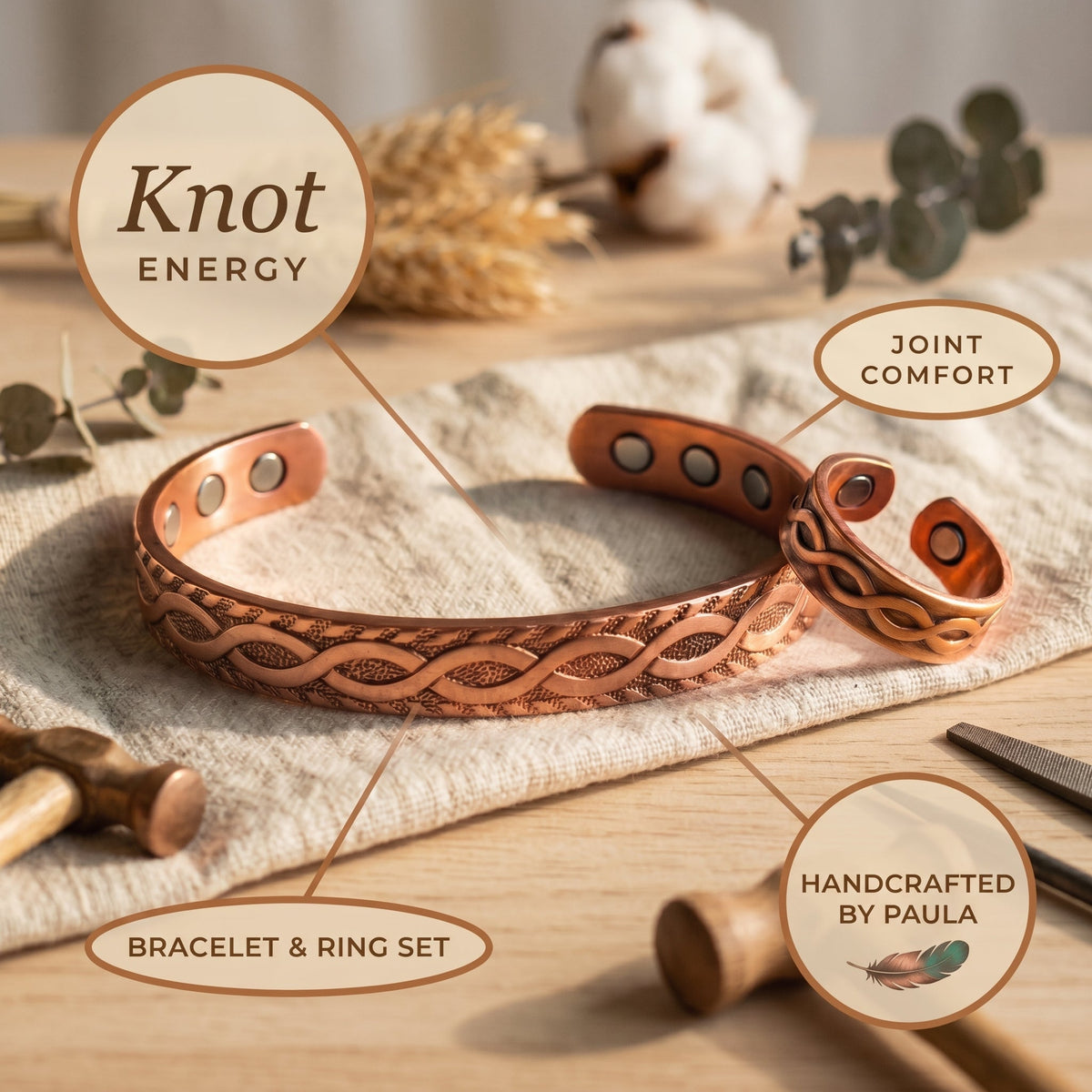 Zarino Jewellery's Knot Copper Set