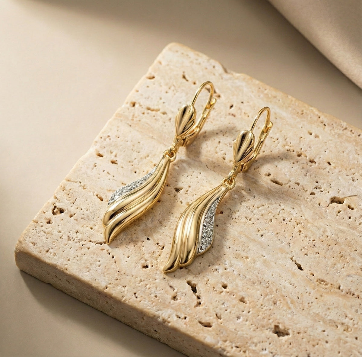 Golden Whisper Cascade Earrings
