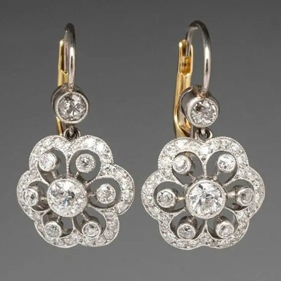 Vintage crystal mandala earrings