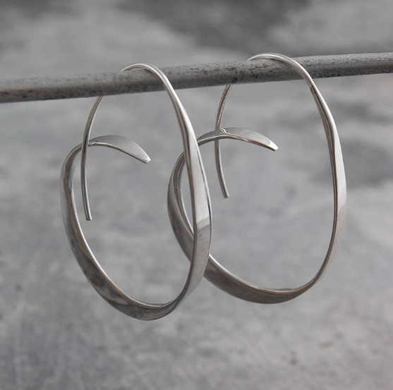 Spiral Large Circle Earrings
