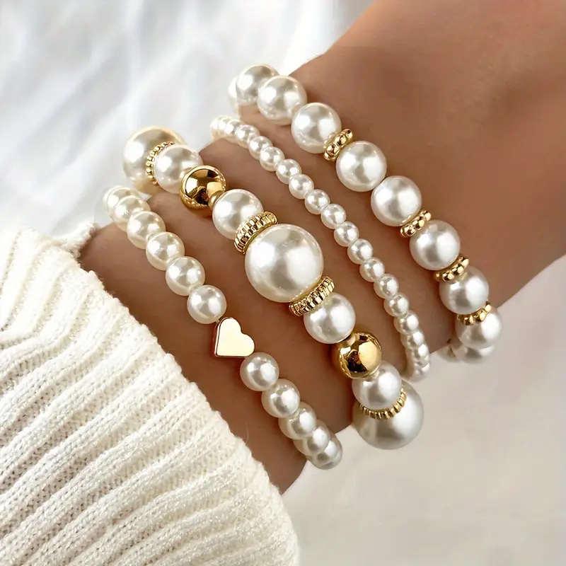 Elegant Pearl Bracelet Set