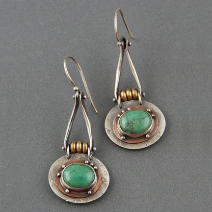 Luxe Turquoise Dual-Tone Earrings