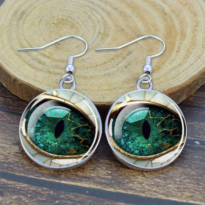 Emerald Enigma Gaze Drop Earrings