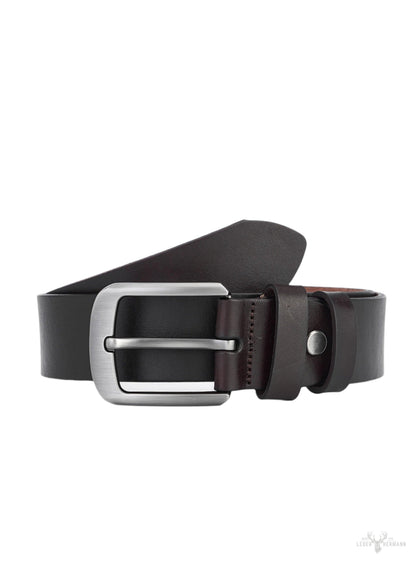 2 Pieces Leather Belt - Elegant Black & Dark Brown