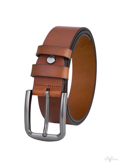 Cognac Round Leather Belt
