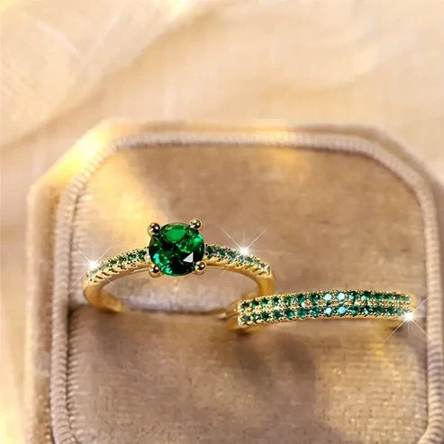 Serena Emerald Duo Ring Set