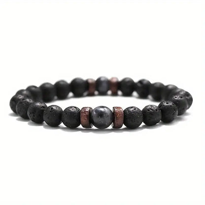 Vintage Earthy Stone Beaded Masculine Bracelet Premium