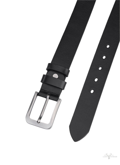 Luxe Round Leather Belt for Men - Vintage Pattern for a Timeless Look
