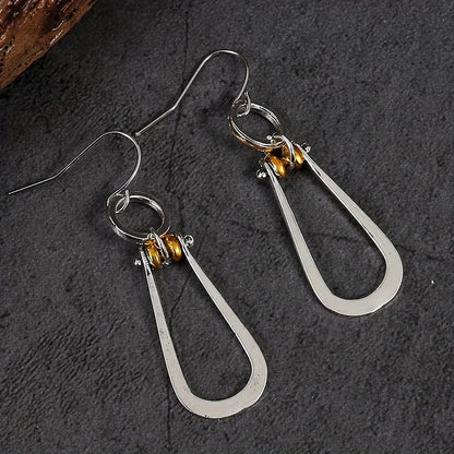 Boho Silver Turquoise Dangle Drop Earrings