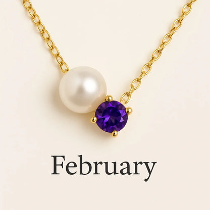 Pearl & Zircon Birthstone Pendant Necklace