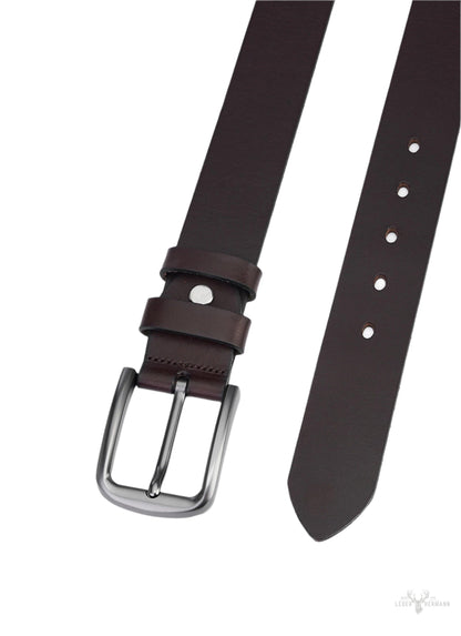 Dark brown leather belt