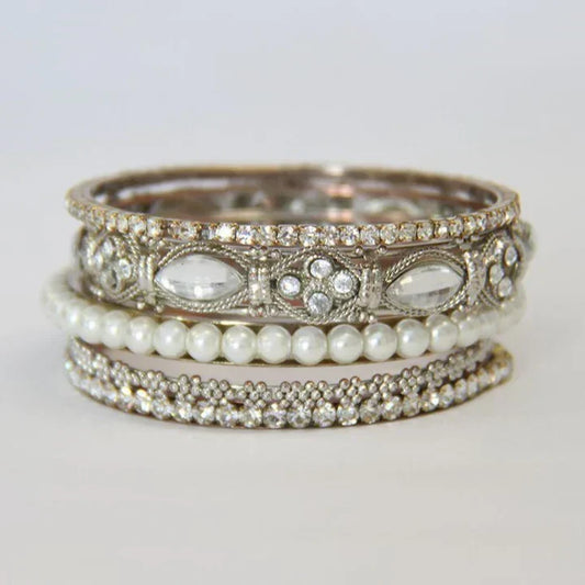 Elegant Vintage Pearl Ring Set