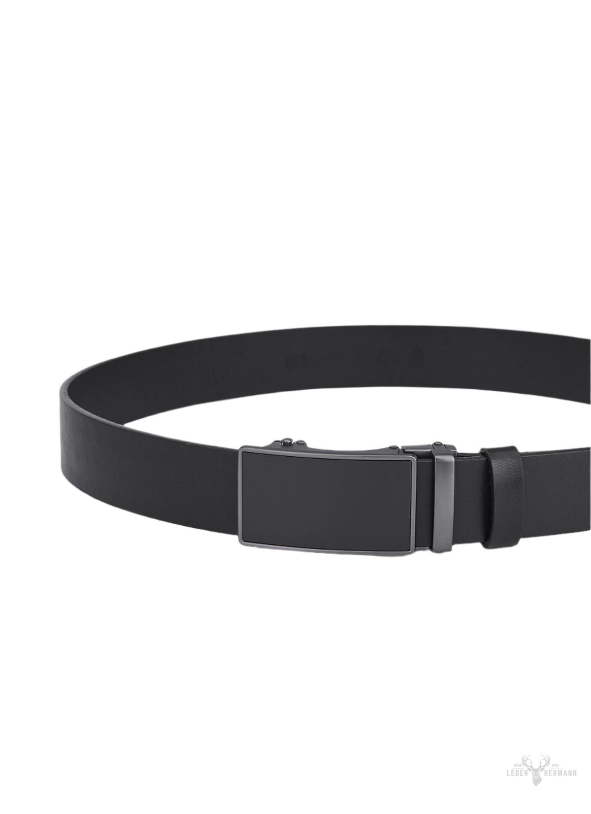 2-piece waist belt set with automatic buckle - black & brown
