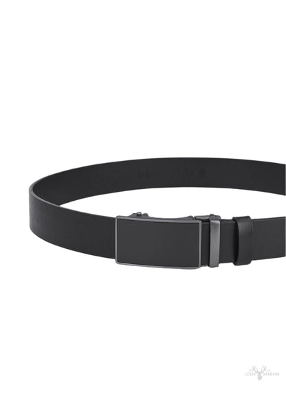 2-piece waist belt set with automatic buckle - black & brown