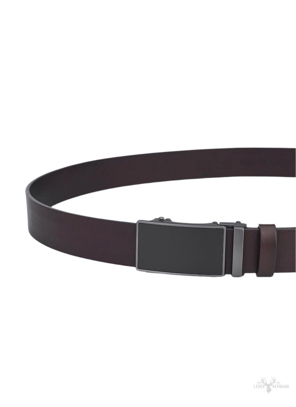 2-piece waist belt set with automatic buckle - black & brown