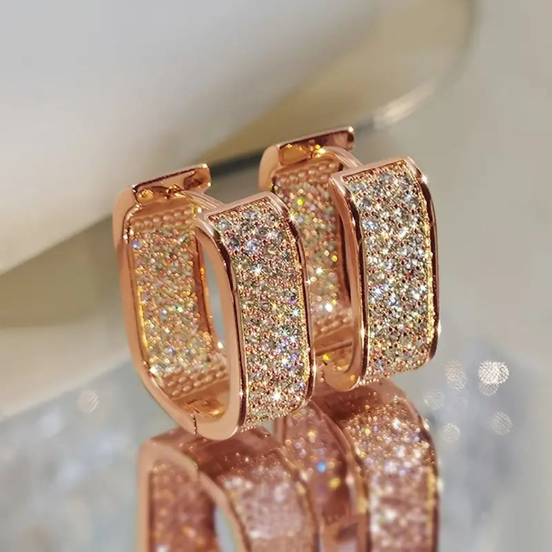 Luxury Crystal Hoop Earrings
