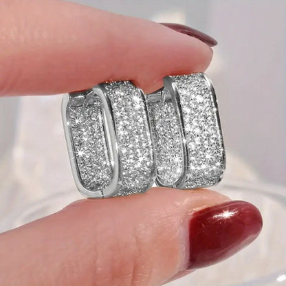 Luxury Crystal Hoop Earrings