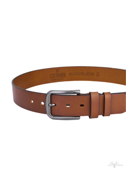 Cognac Round Leather Belt