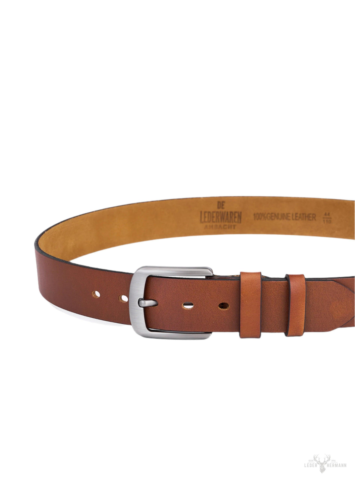 2-piece stylish round leather belt set - black & brown