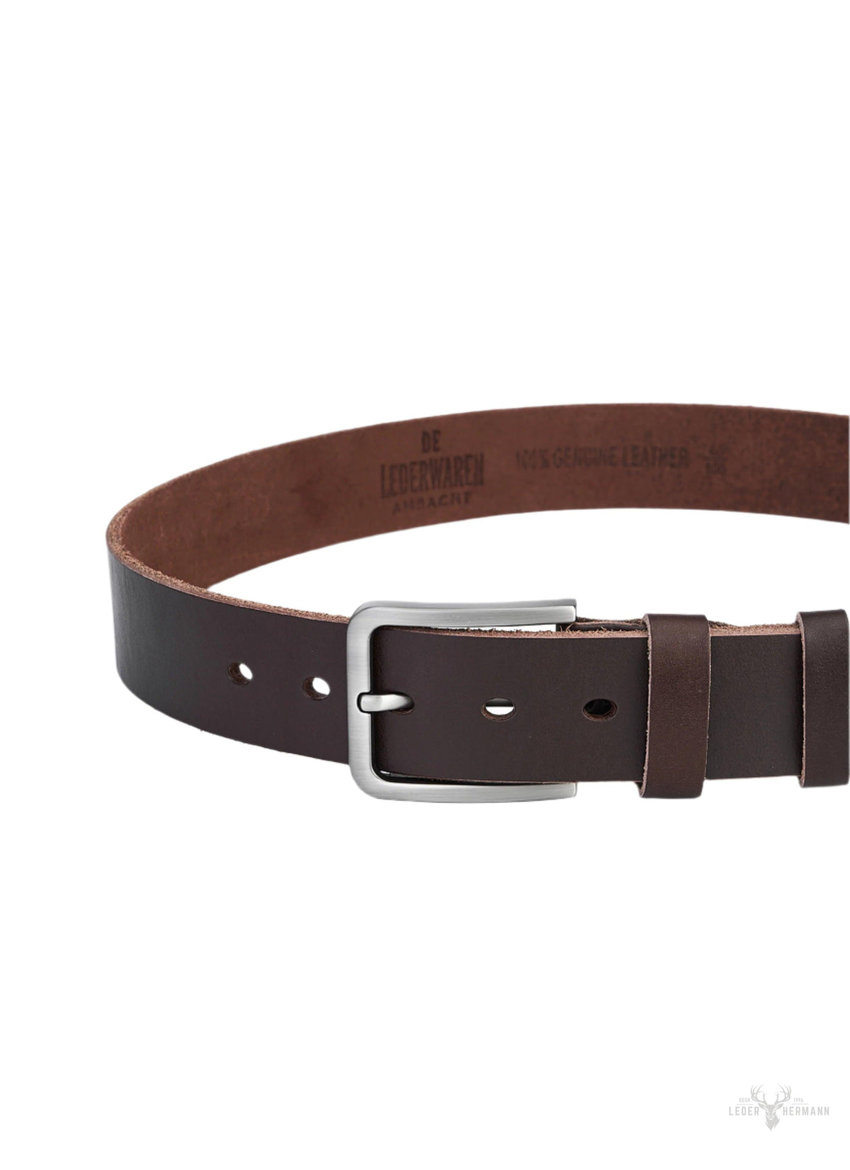 2 pieces of elegant round leather straps - black & dark brown - ideal for stylish men