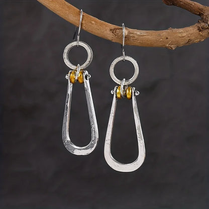 Boho Silver Turquoise Dangle Drop Earrings