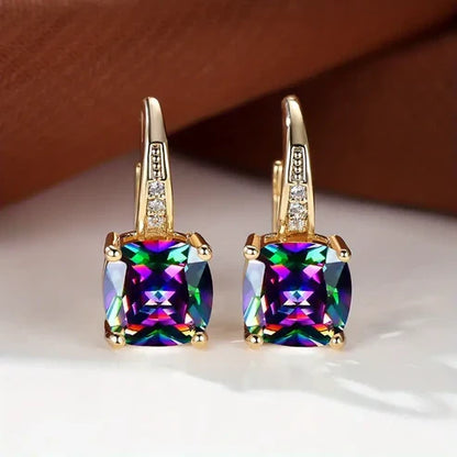 Mystic Stone Hoop Earrings