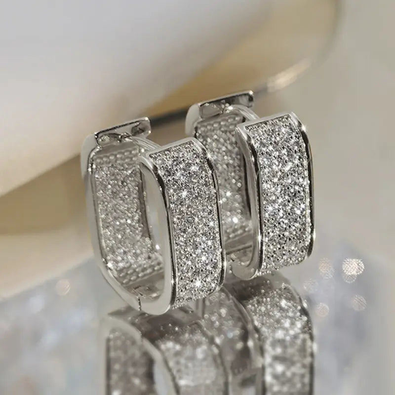 Luxury Crystal Hoop Earrings