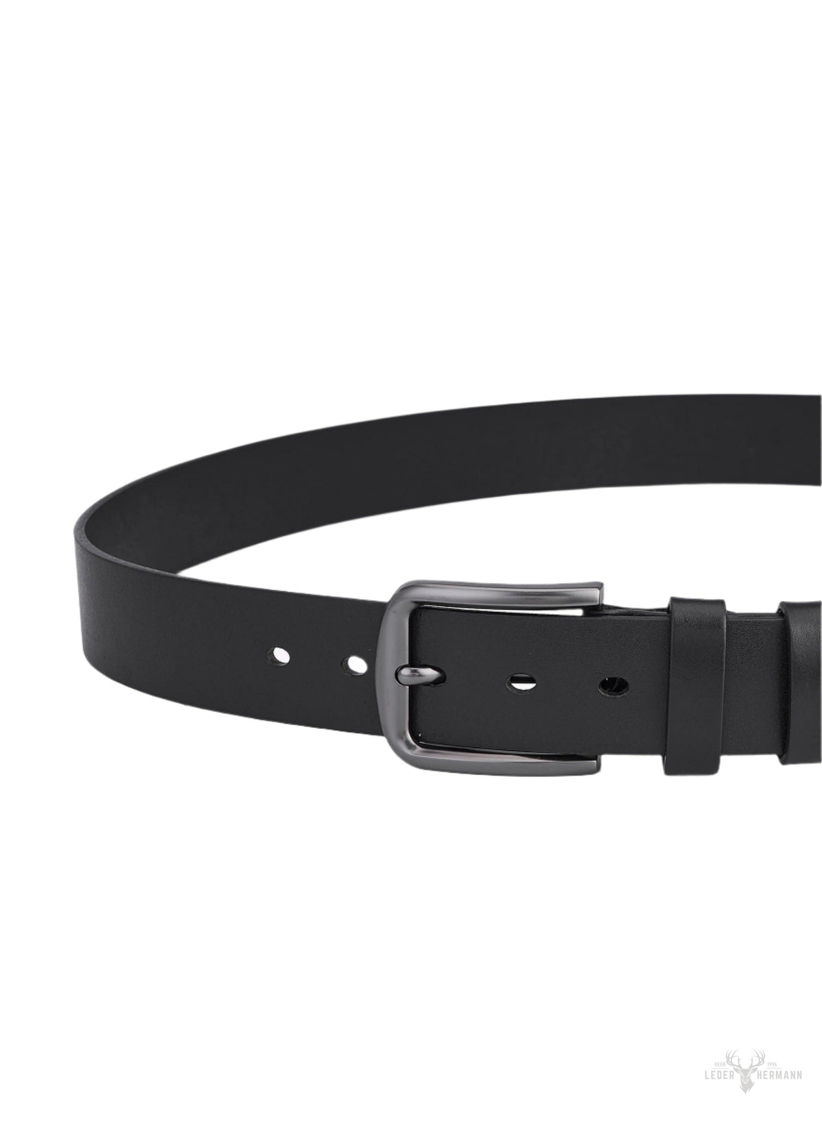 2 piece round leather belt set - black & dark brown - elegant for men