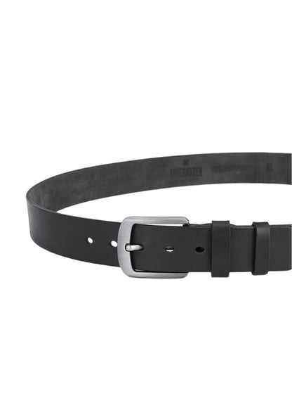 Luxury round leather belt – Elegant black leather belt for men – Durable and timeless