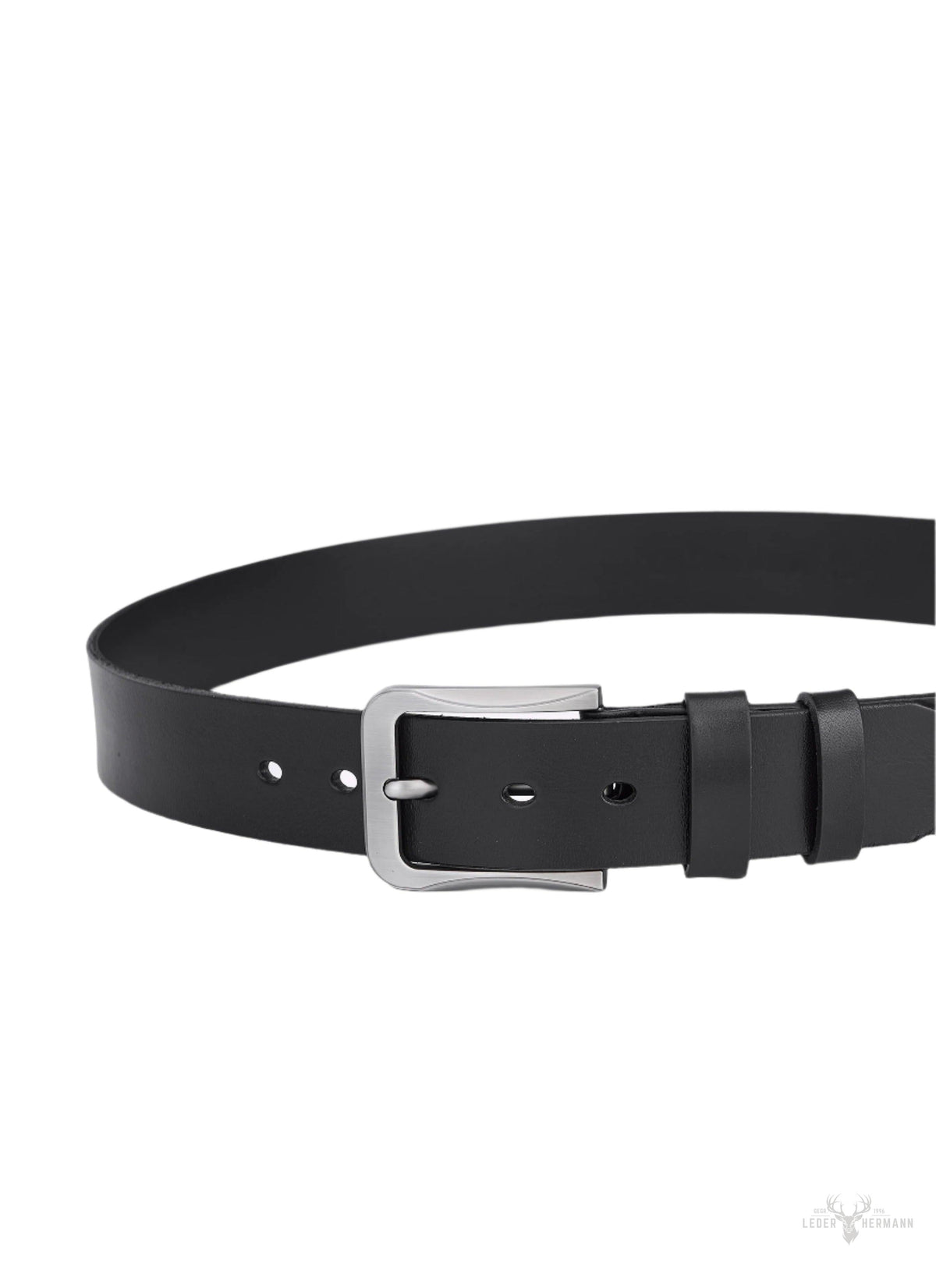 Luxe Round Leather Belt for Men - Vintage Pattern for a Timeless Look