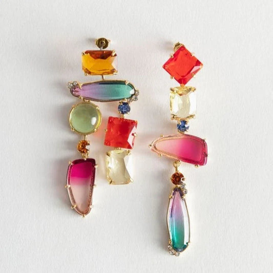 Vintage Colorful Cocktail Dangling Earrings