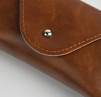Zarino Jewellery's leather eyeglass case with robust clip