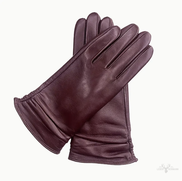 Warm leather gloves