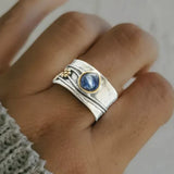Vintage Silver Blue Sapphire Ring