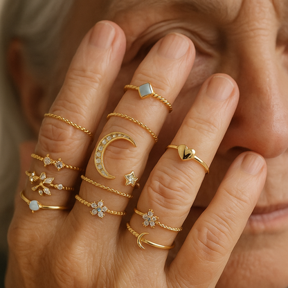 10-Pack Bohemian Silver and Gold Plated Rings