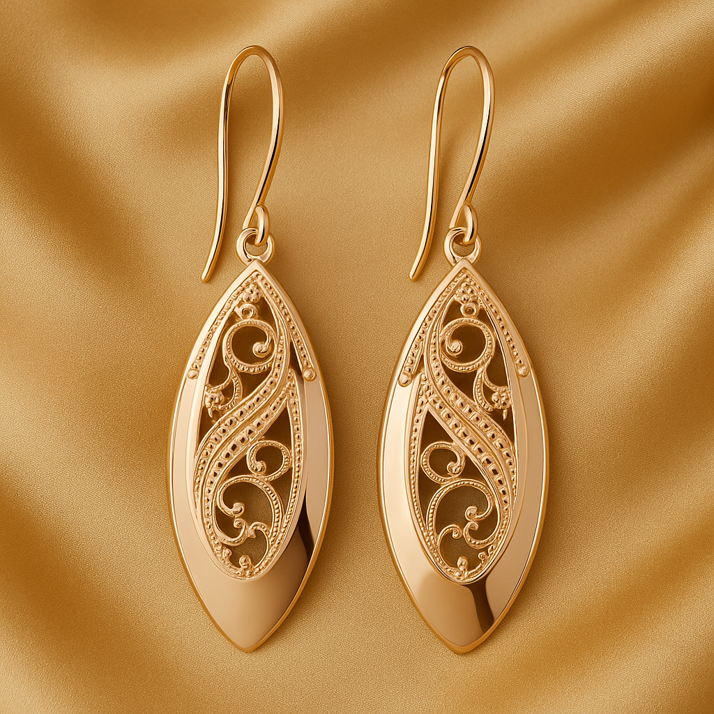 Modern Hollow Gold Drop Earrings
