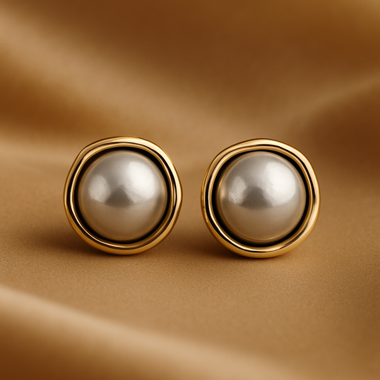 Minimal Black Pearl Studs