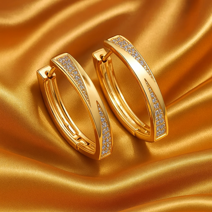 Gold & Diamond Elegance Earrings