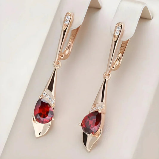 Exquisite Red Crystal Earrings