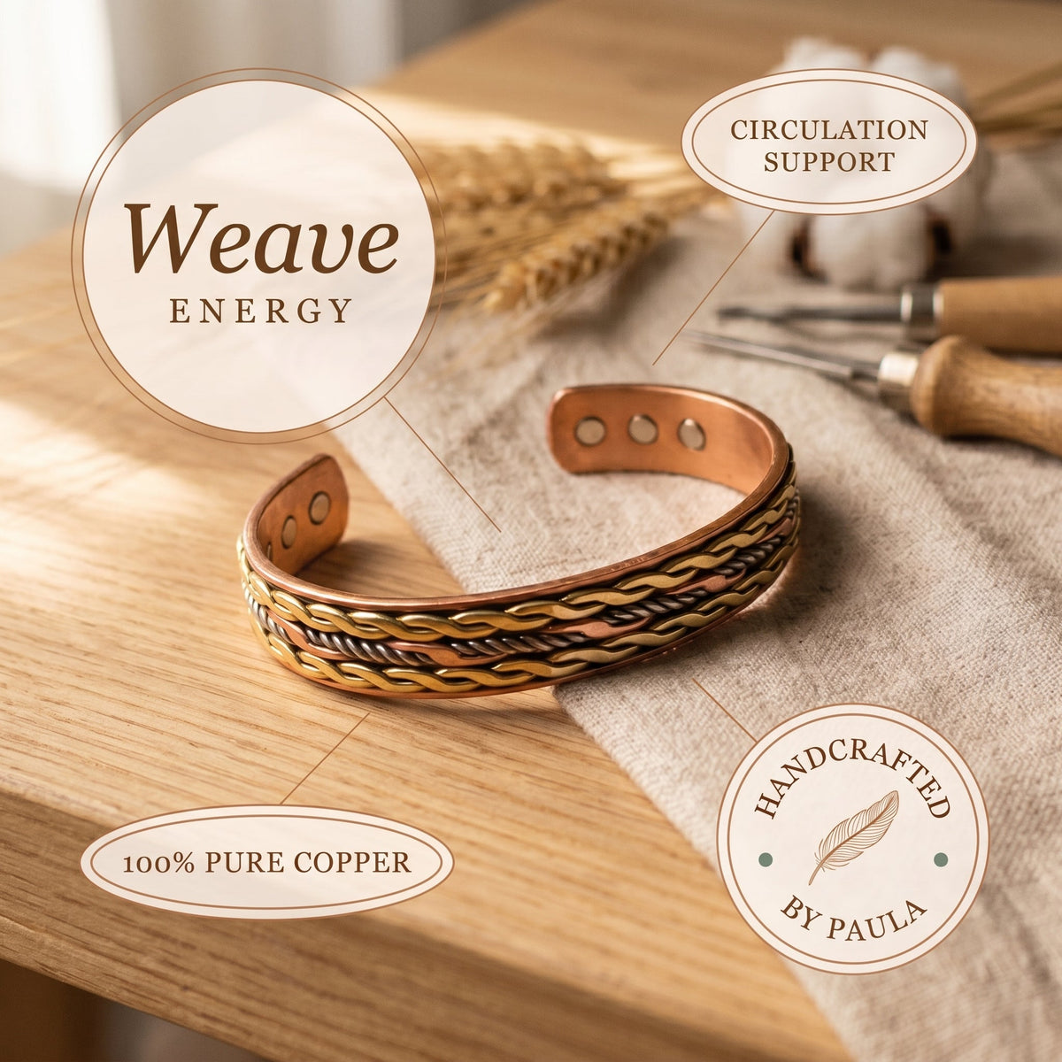 Zarino Jewellerys's Weave Copper Bracelet