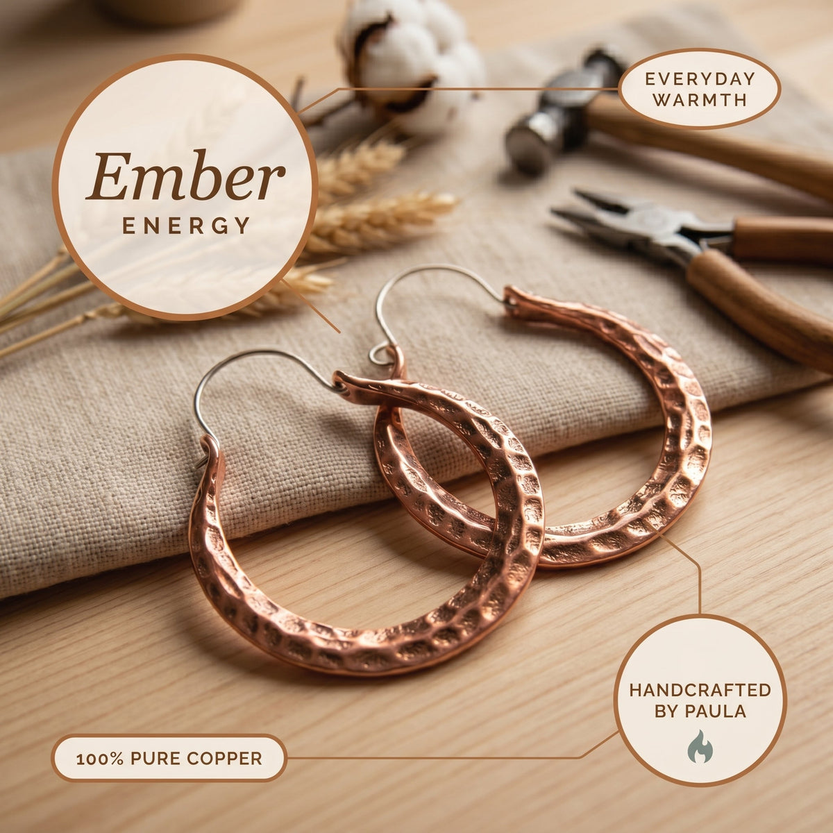 Zarino Jewellery's Ember Copper Earrings