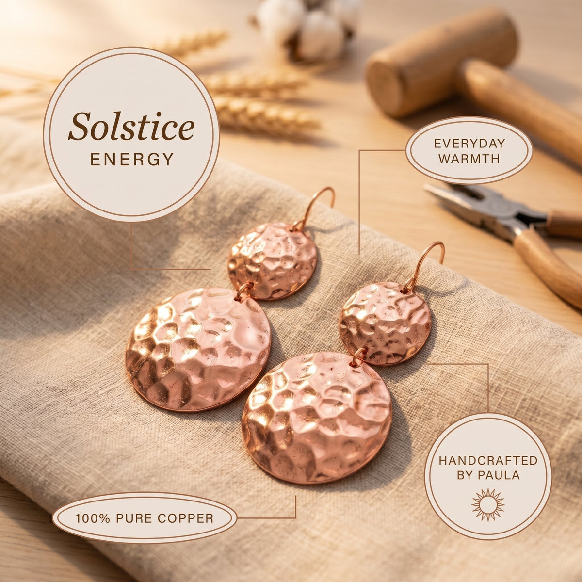 Zarino Jewellery's Solstice Copper Earrings