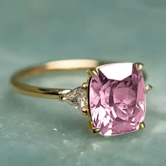 Josephine | Gold Ring With Pink Zircon