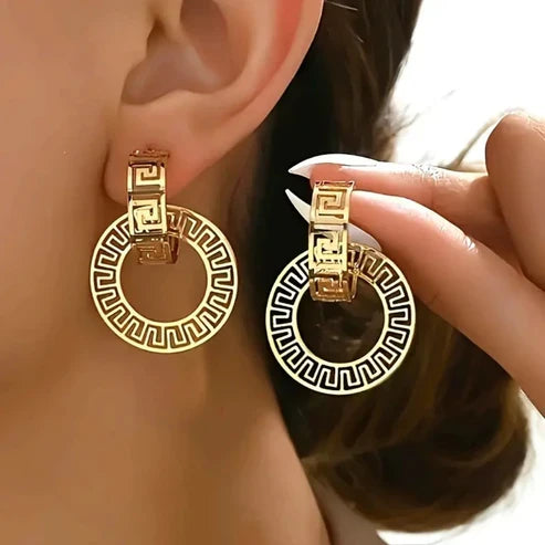 Gold Trail Hoop Earrings