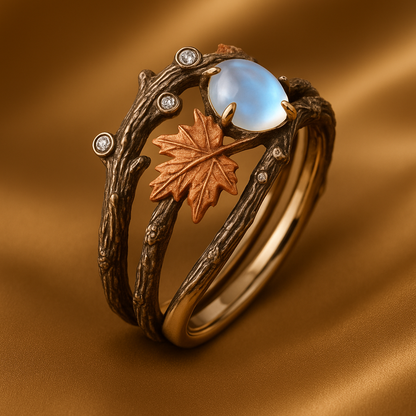 Luxe Moonstone Nature Ring
