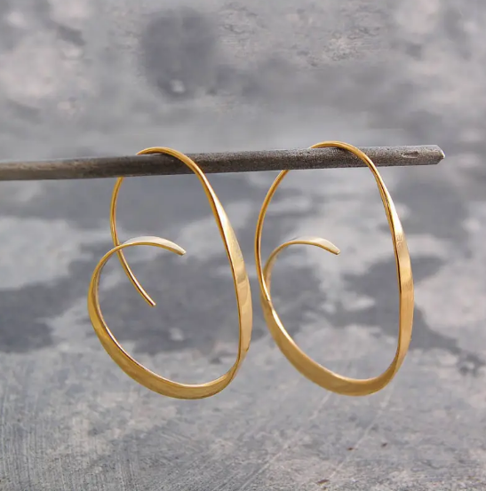 Spiral Large Circle Earrings