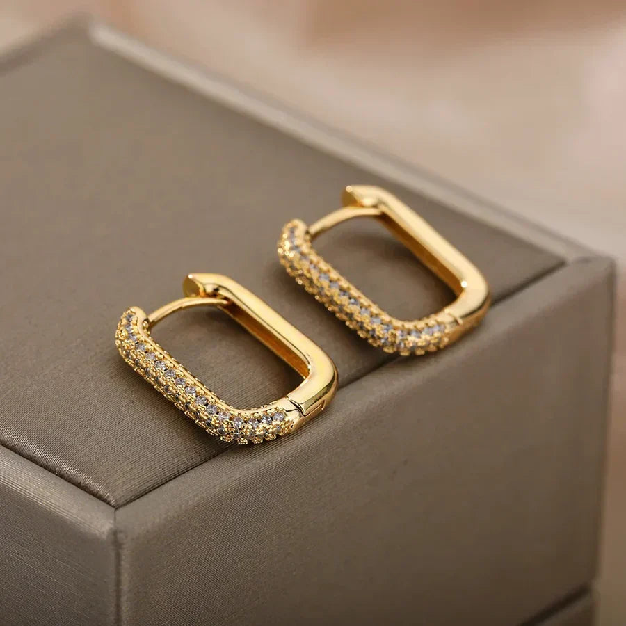 Valerie | Square and Circular Earrings