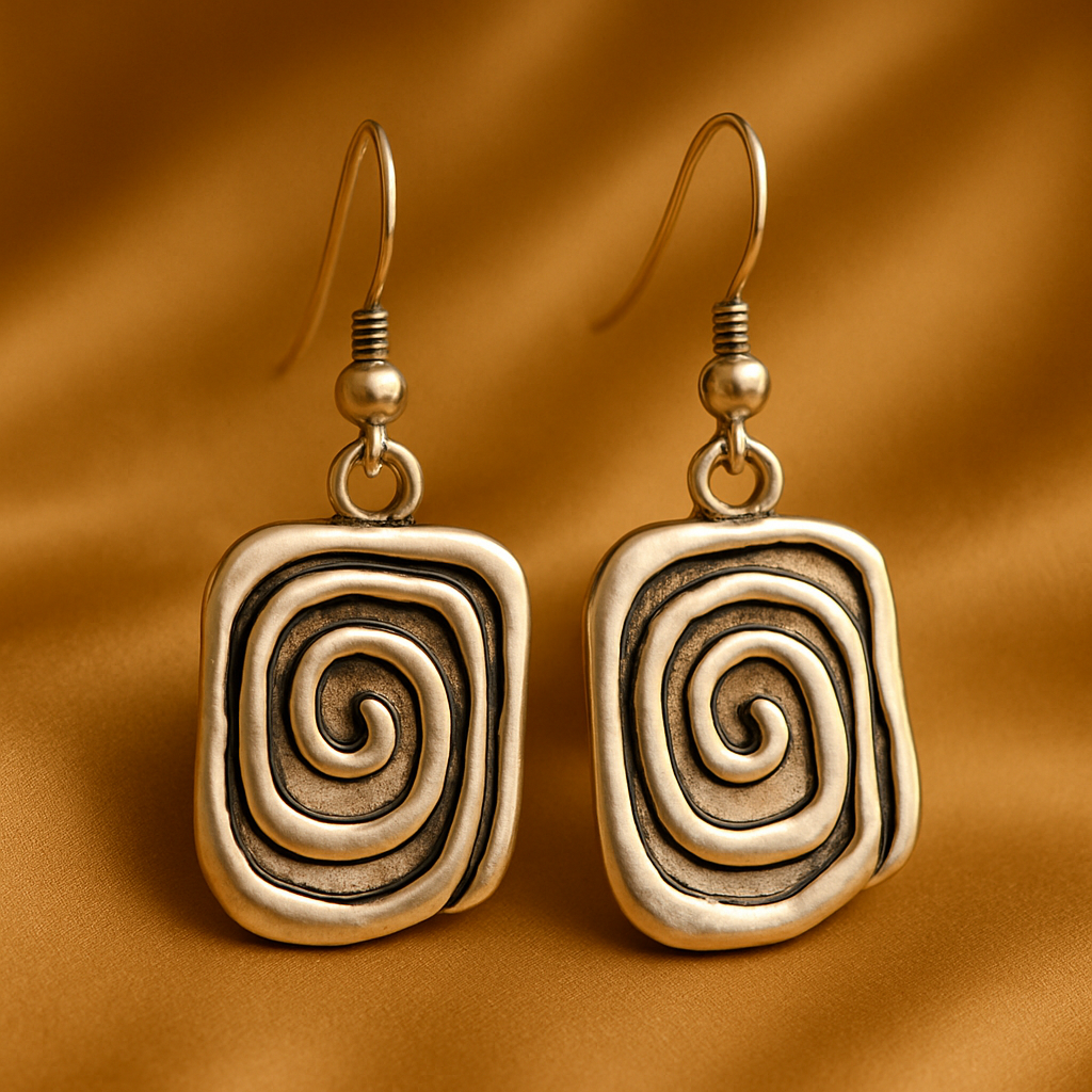 Luxe Spiral Silver Earrings